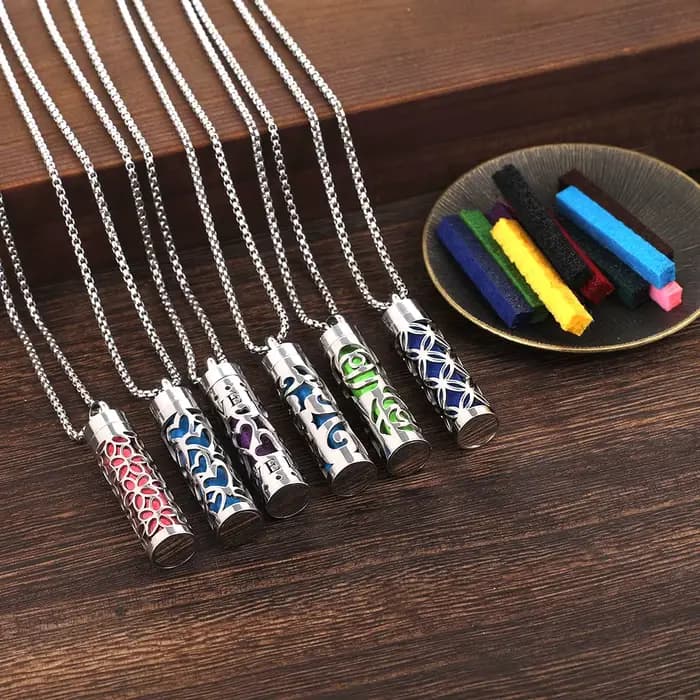Collier d'aromathérapie diffuseur pendentif médaillon en acier inoxydable 316L arôme huiles de parfum
