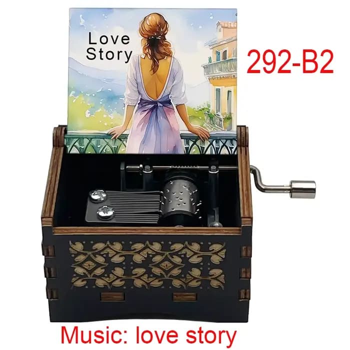Boîte à musique miniature Love Story, mouvement à 18 notes, pour petite amie, petit ami, mari, femme, cadeau de Noël, décoration de la maison
