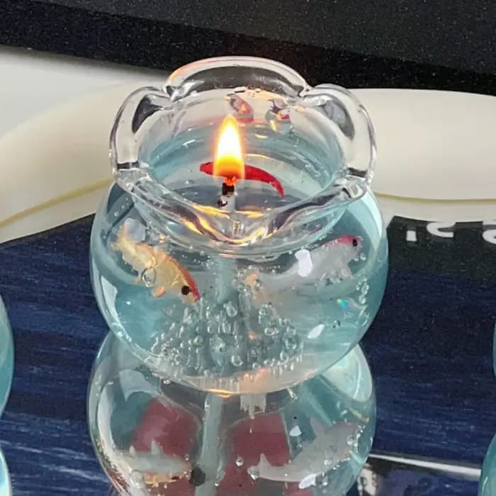Bougie décorative mini aquarium à bulles, mignonne, esthétique et tendance, parfumée pour la maison, idéale pour la chambre, les cadeaux de fête et la méditation