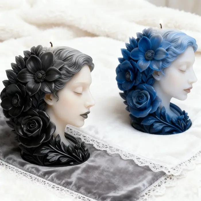 Ces moules à bougies de déesse florale d'art de niche sont résistants à la chaleur et réutilisables, réalisent parfaits pour les bougies parfumées DIY et Mor