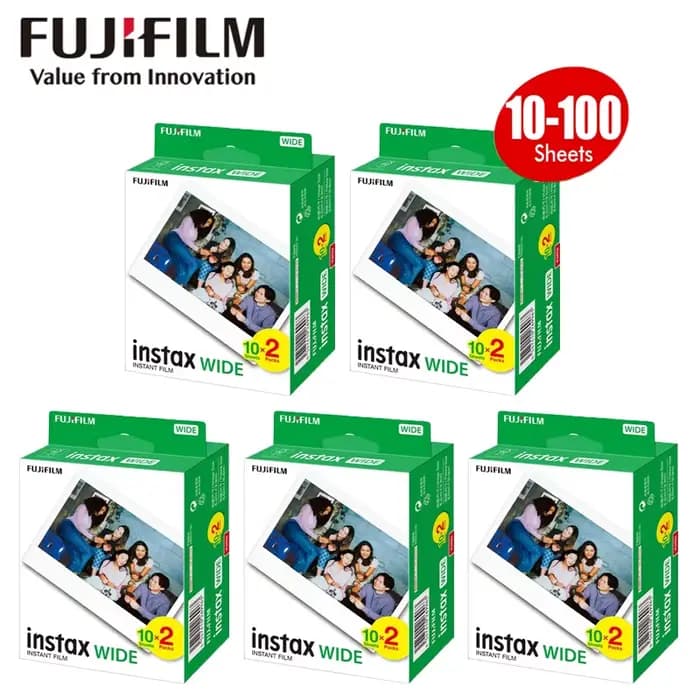 10/20/40/60/80/100 feuilles Fujiflm Instax large 400 Film papier Photo 5 pouces grand Format