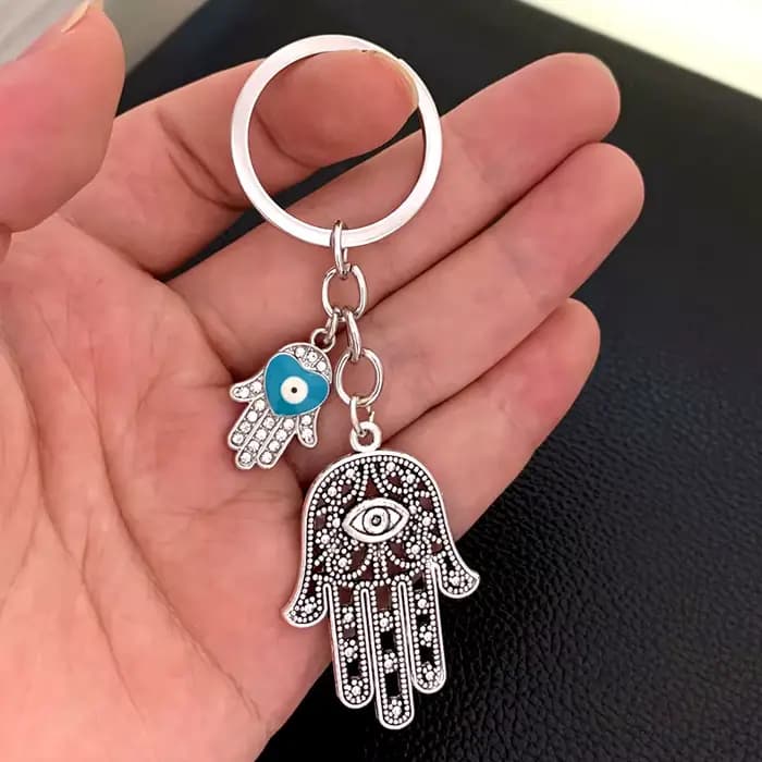Amulette murale suspendue grecque et turc, mauvais œil, Kabbale et mauvais œil pour clés, sac de voiture, porte-clés à breloques, sac à main, porte-clés de Couple, cadeau