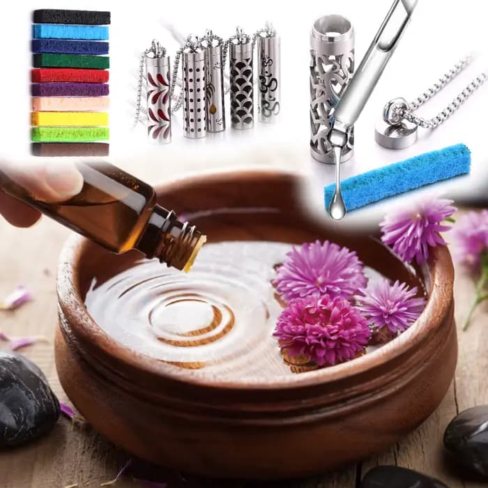 Collier d'aromathérapie diffuseur pendentif médaillon en acier inoxydable 316L arôme huiles de parfum