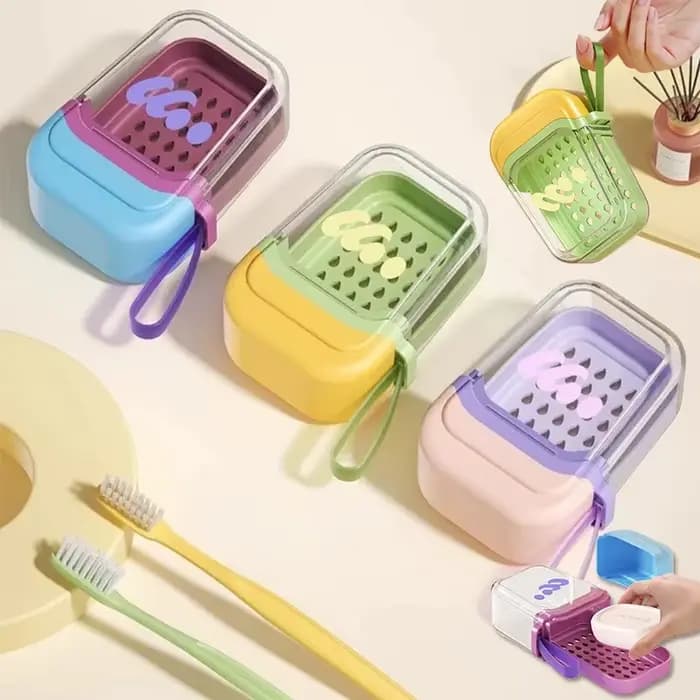 Boîte à savon étanche avec couvercle, conteneur à savon portable pour la salle de sport, le camping, la douche, la salle de bain