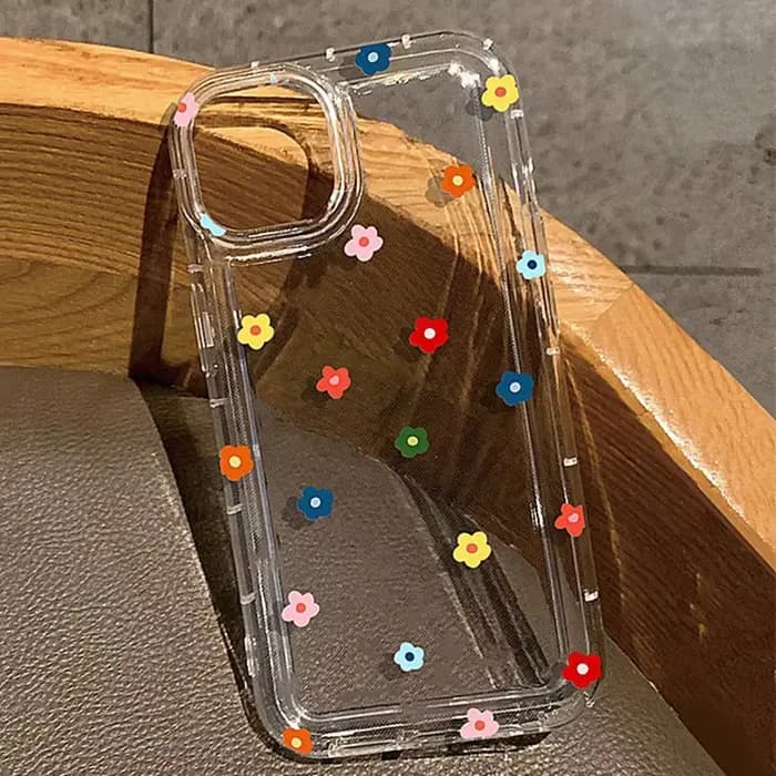Coque souple avec petites étoiles et fleurs