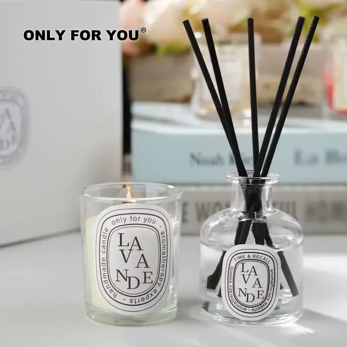 Bouteille diffuseur de roseaux de 50ml, associé à un diffuseur de bougie d'huile essentielle, coffret cadeau, hôtel, maison, aromathérapie, désodorisant, décoration de la maison