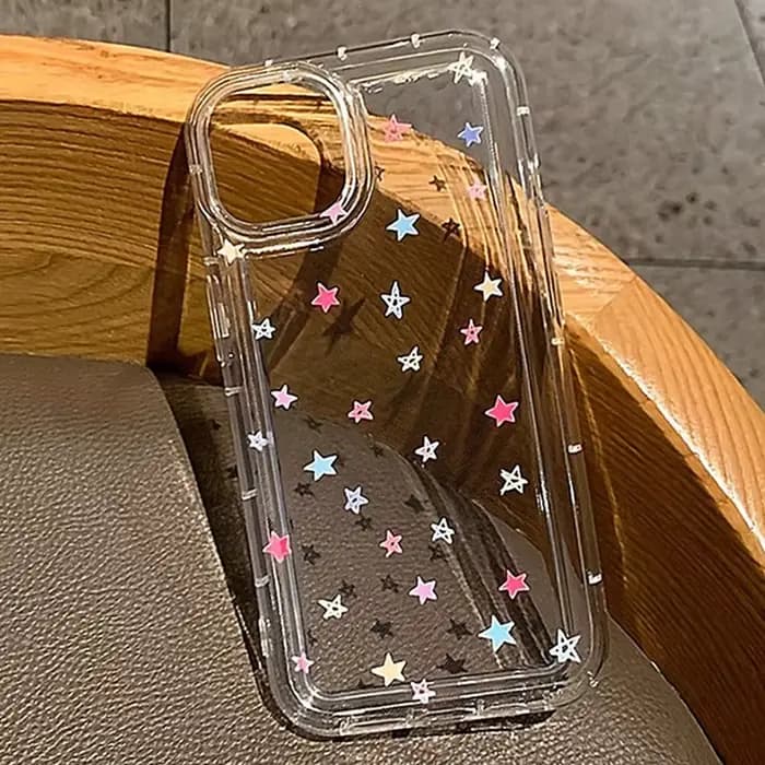 Coque souple avec petites étoiles et fleurs