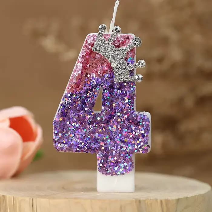 Bougie d'anniversaire mignonne, décorations de gâteau, bougie chiffre, grande bougie couronne de princesse pour la décoration de gâteau, thème princesse pour anniversaire d'enfants