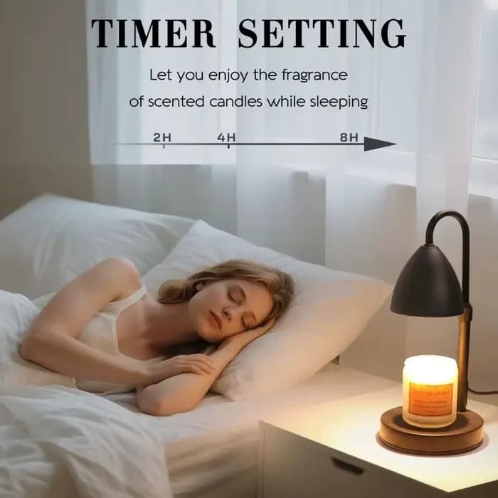 Lampe chauffe-cire électrique avec minuterie et variateur d'intensité, décoration de chambre à coucher, décoration de la maison, avec 2 ampoules, chauffe-cire à cire, hauteur réglable