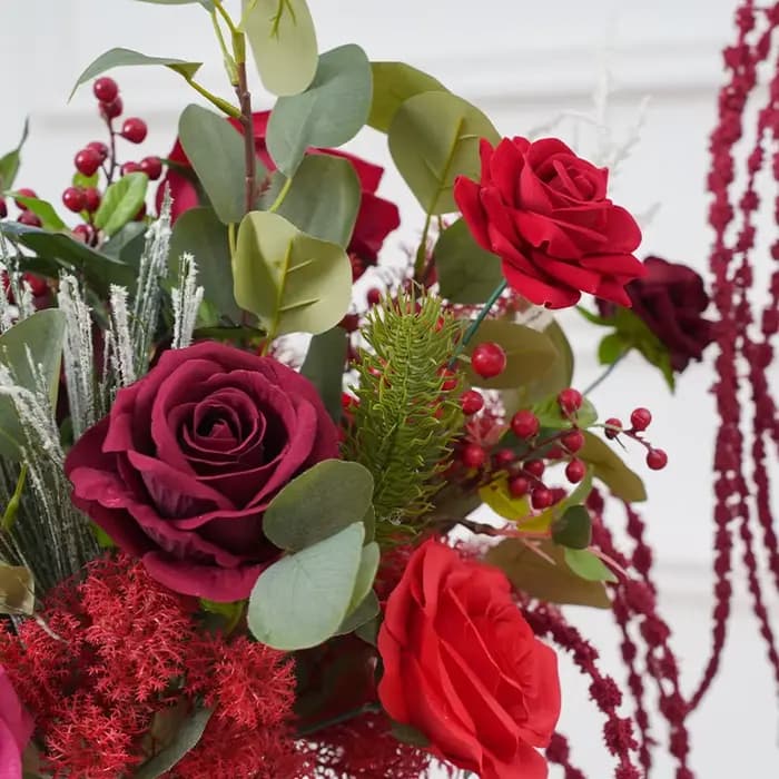 Vase série noël avec fleur, Arrangement Floral pour réception de mariage, chandelier de Table, décorations, fournitures de tir H866212