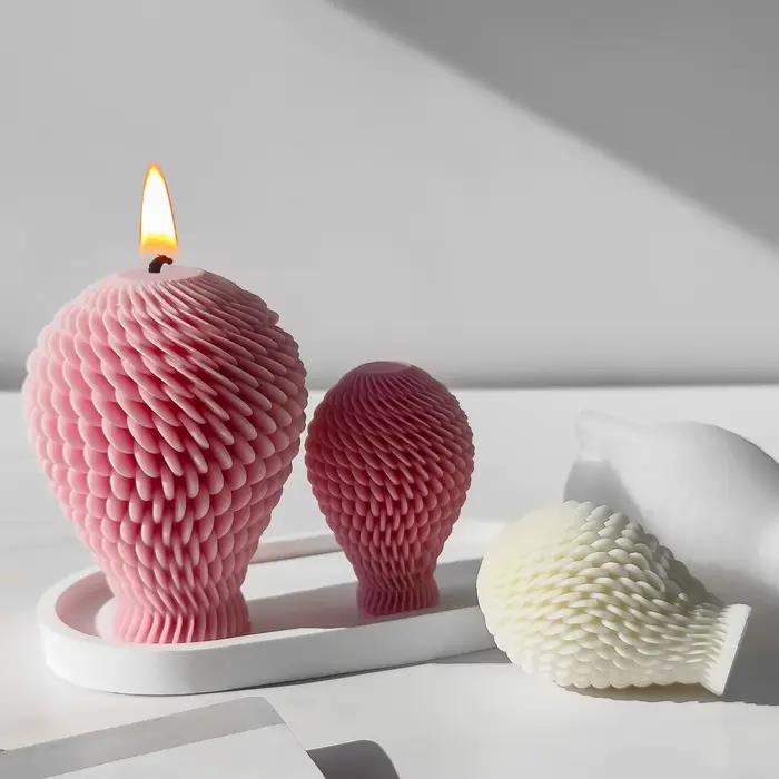 Moule à bougie à fleurs rotatif géométrique, fait à la main, bougie aromatique, ornements en plâtre, moules à savon, bricolage, décoration de la maison, artisanat, outils de fabrication