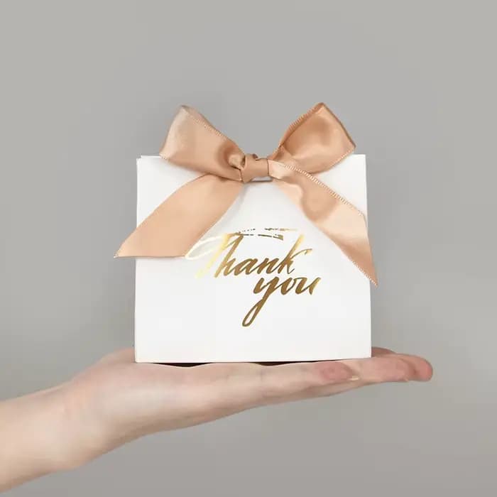 Boîte à Bonbons de Remerciement avec Ruban, Petit Sac d'Emballage Cadeau pour Noël, Mariage, ixPréChristophe, Anniversaire, Cadeau pour Invités, 5/10 Pièces