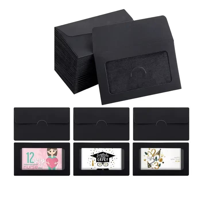 Mini-enveloppes 10x6cm, petites enveloppes cadeaux, porte-cartes de visite, porte-cartes d'identité, enveloppes d'invitation professionnelles rétro vertes avec fenêtre