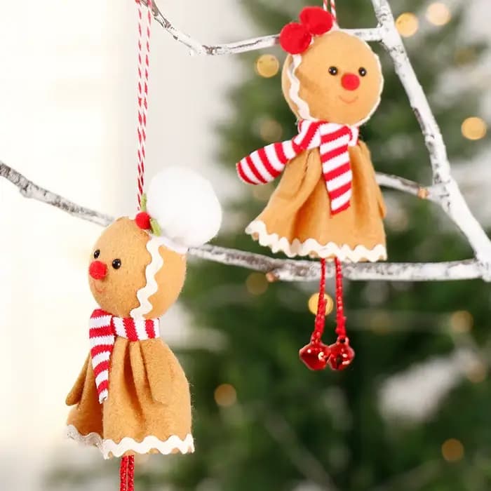 Ornement d'homme en pain d'épice pour arbre de noël, Figurine en pain d'épice, décorations suspendues pour arbre de noël