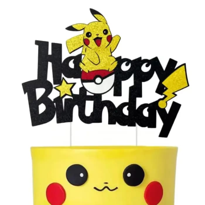 Décoration de gâteau en acrylique joyeux anniversaire Pokemon, décoration de fête, décor de gâteau Pikachu, sensation de cuisson de douche de bébé, fournitures de bricolage, faveurs pour enfants