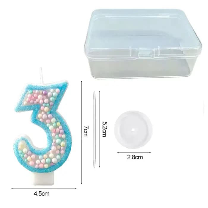 Bougie d'anniversaire numérique créative en forme de boule colorée - Ornement d'ambiance pour gâteau d'enfant pour l'anniversaire des enfants
