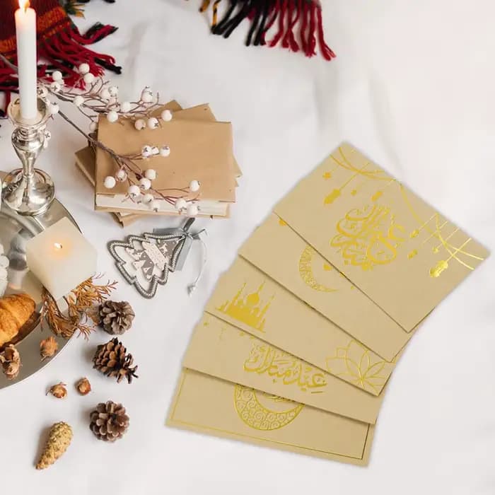 Enveloppes dorées Eid al-fitr pour argent, Ramadan Mubarak, enveloppes d'argent cadeau de vacances Eid, porte-monnaie pour Eid Holida, 10/20 pièces
