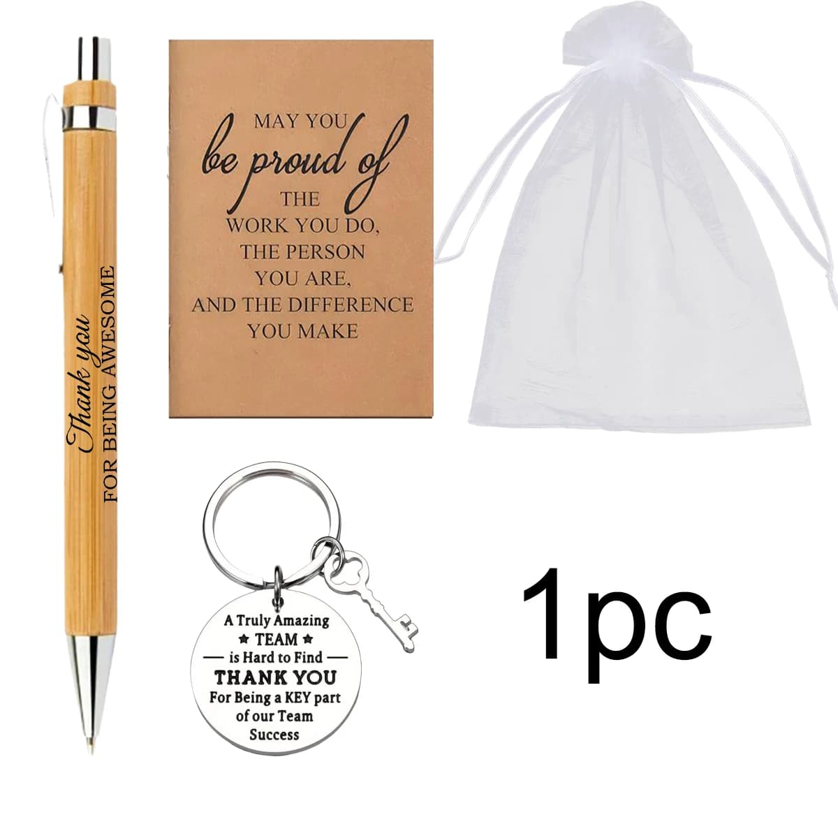 1 ensemble de cadeaux de remerciement motivants, comprenant un stylo signature, des cartes de gratit
