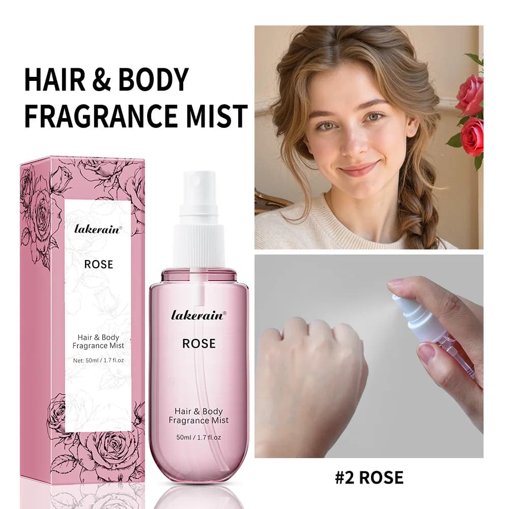 Spray parfumé à la vanille et à la rose 50 ml, brume parfumée pour cheveux et corps, parfum frais lo
