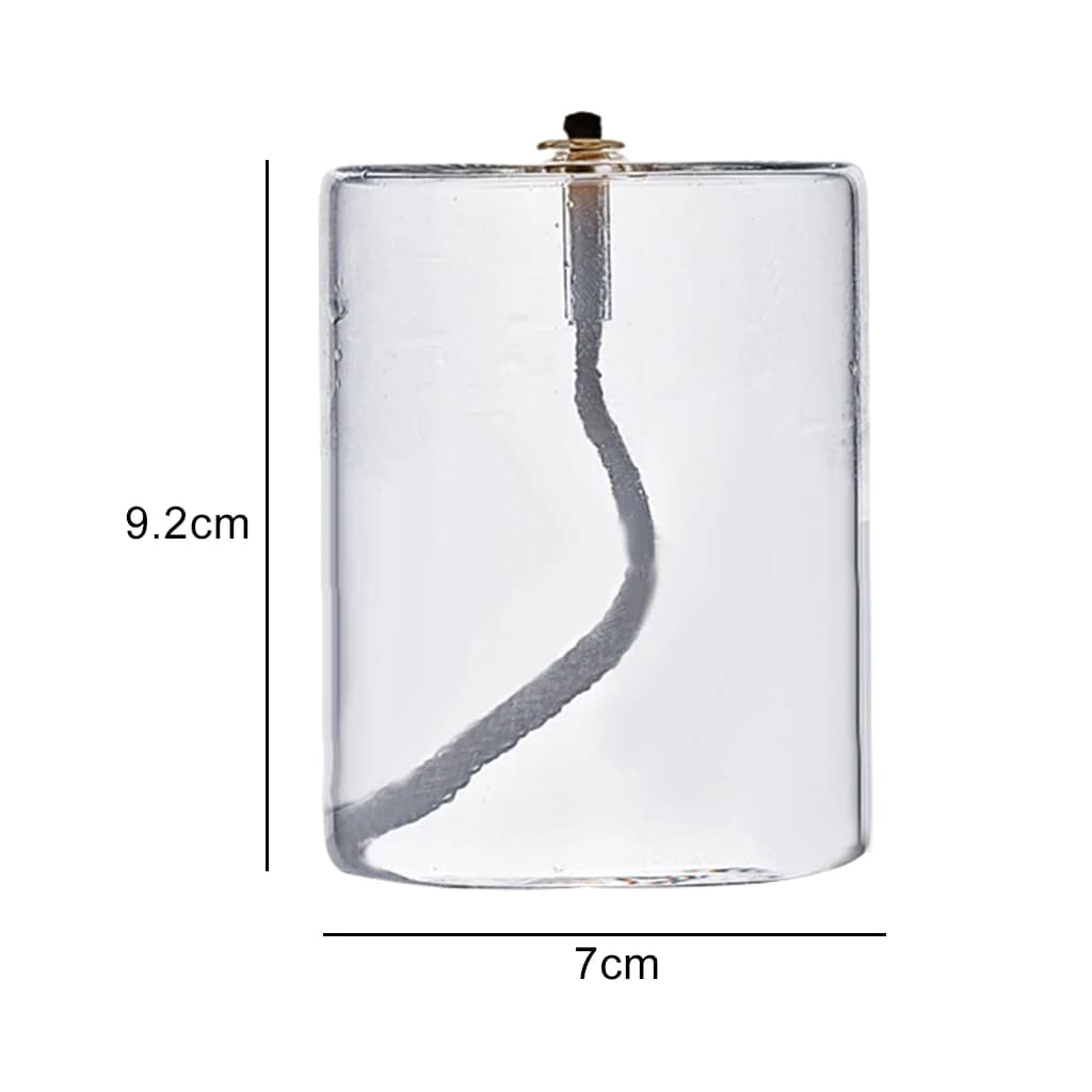 Bougie à huile en verre rechargeable dans un bougeoir, bougie liquide à lumière d'huile pour salle à