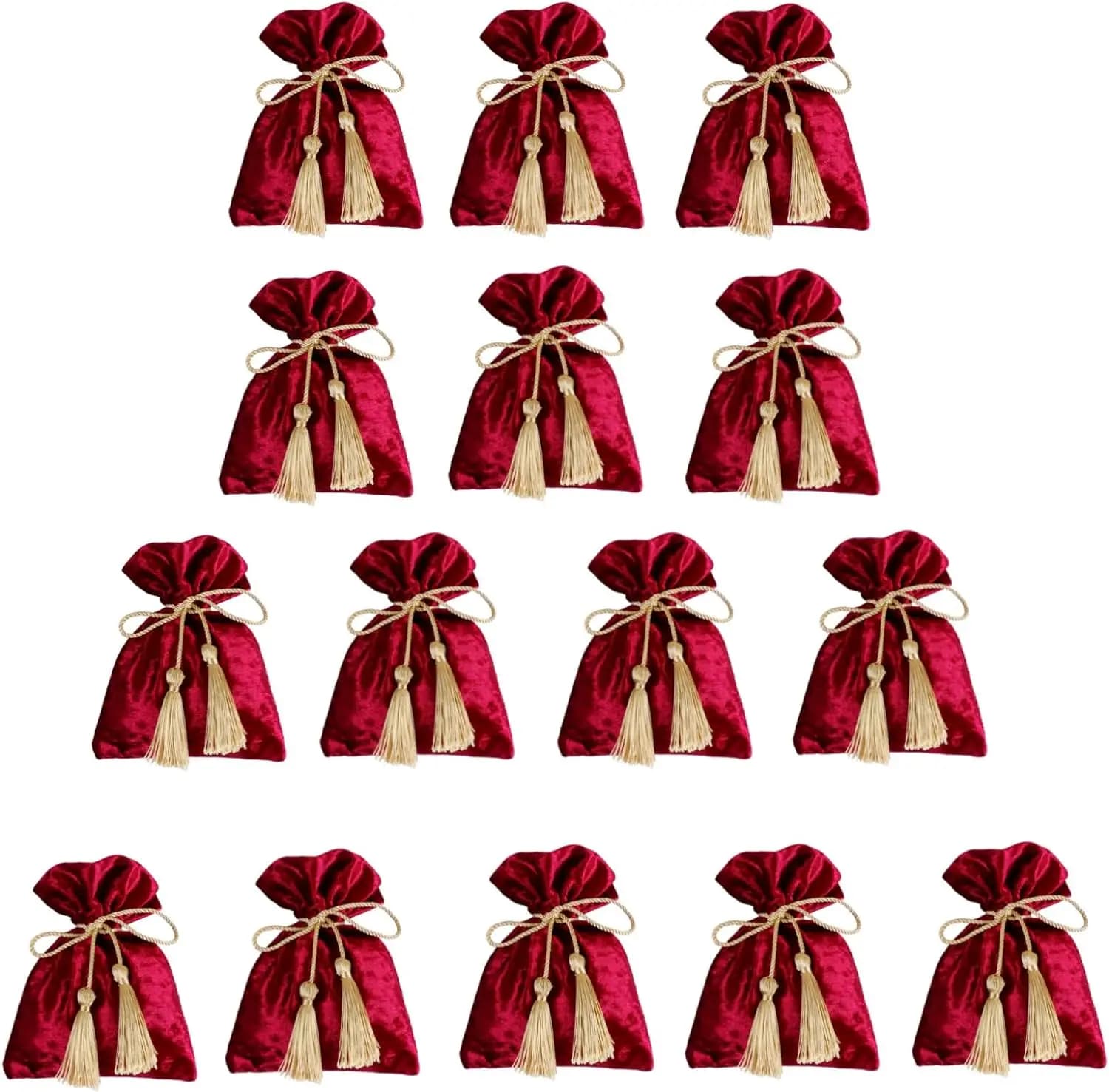 Sacs cadeaux en velours avec pompon, Poudres de bijoux, Poudres de proximité, Pochettes à chaîne de 