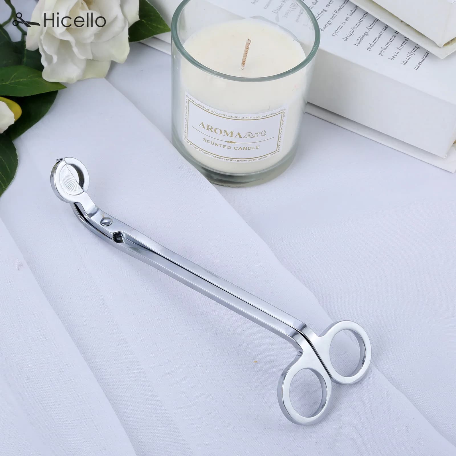 Coupe-mèche de bougie en acier inoxydable, ciseaux à bougie, coupe-mèche, tête ronde, 18cm, noir, Ro