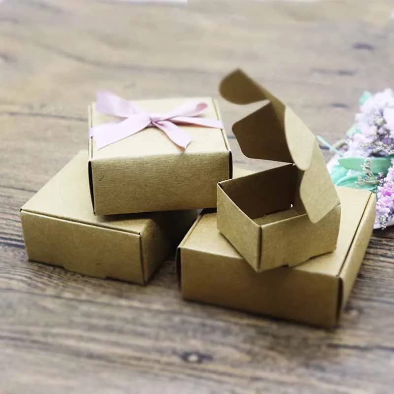 Zeronge-boîte à bijoux Vintage kraft 10 pièces, emballage cadeau de remerciement, pour mariage, fête