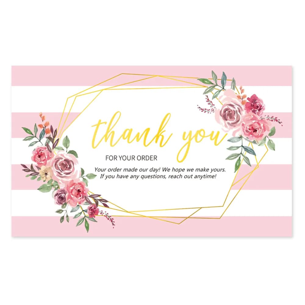 Carte de remerciement feuille or, 30 pièces/paquet, carte décorative, merci pour votre soutien, peti