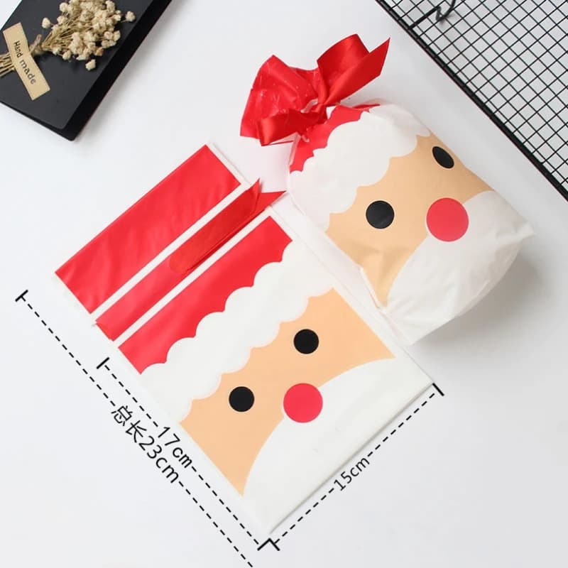 Sac de cadeau de noël sac de bonbons de noël sac de cordon de fête de mariage décorations de noël po
