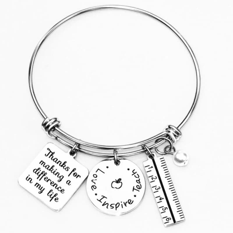Bracelets pour enseignant, cadeaux pour enseignant, cadeaux d'école ouverte, merci, faire une différ