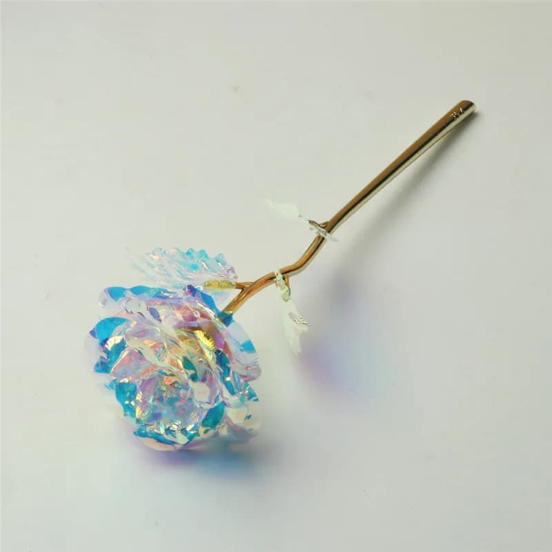 Galaxie Rose éternelle 24K or fleur feuille plastique Roses artificielles saint valentin cadeau beau