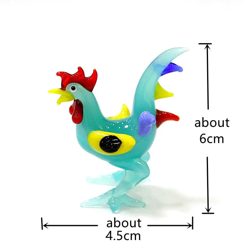 Figurine miniature de coq de Pâques, ornement en verre, statue de coq mignonne, petite décoration de