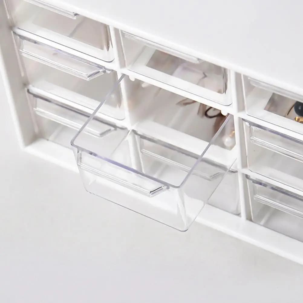 Boîte de rangement anti-poussière à 9 grilles, boîte de rangement transparente pour tiroir domestiqu