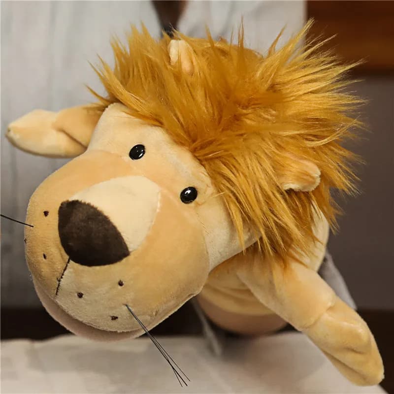 Jouets en peluche animaux, marionnettes à doigts, poupées Kawaii, jouets éducatifs pour bébés, Lion,