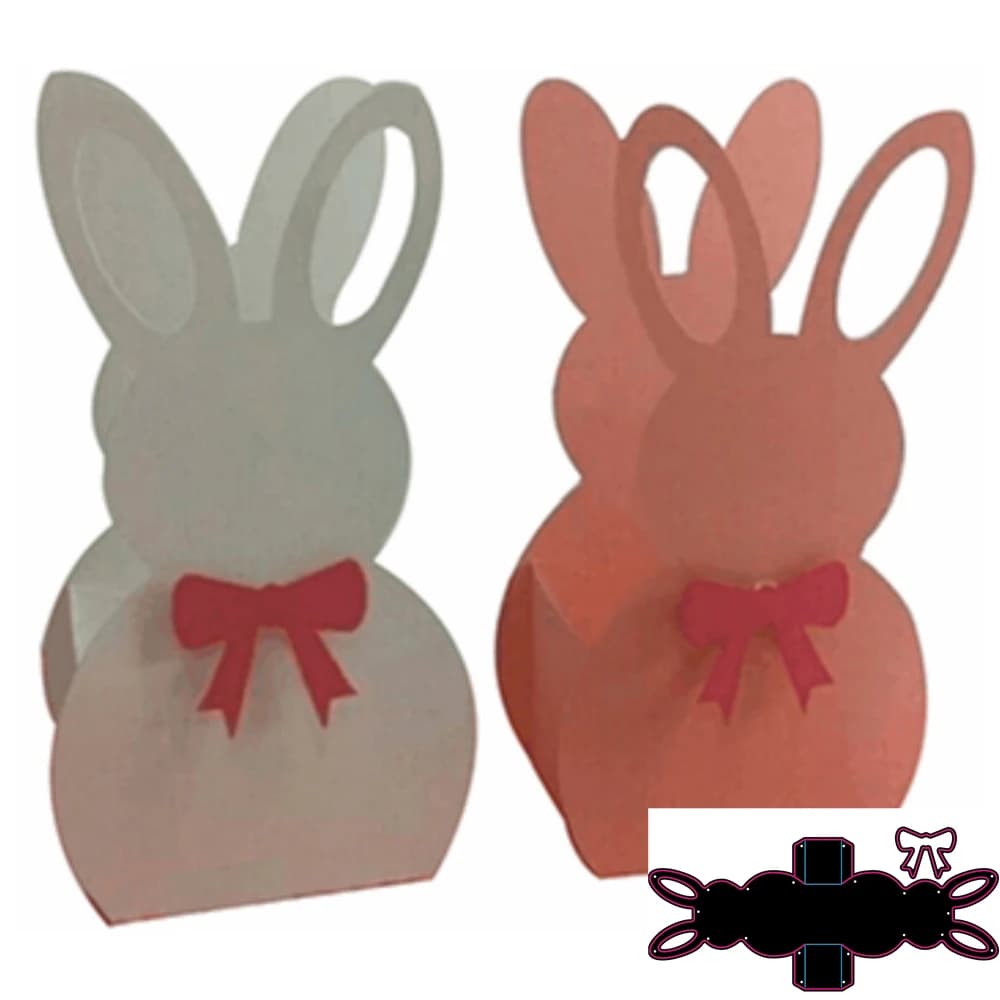 Boîte de lapin de Pâques effet 3D, matrices de découpe en métal, bricolage, scrapbooking, papier, ga