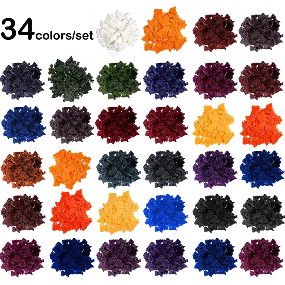 34 couleurs/ensemble bougies colorant puces bricolage bougie cire Pigment Colorant Non toxique natur