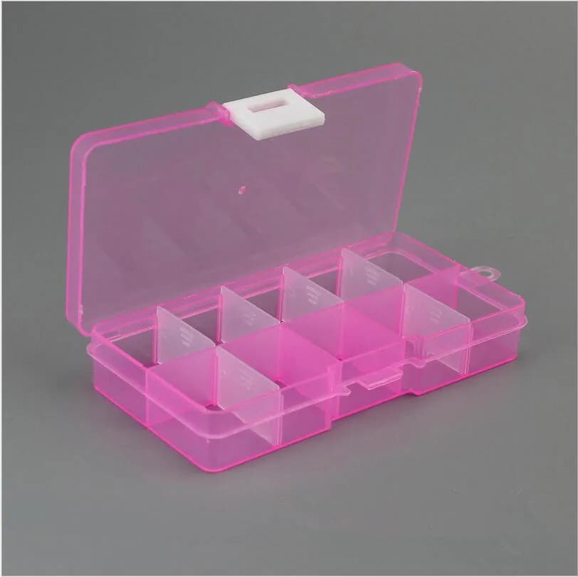 10 fentes (réglable) boîte à bijoux en plastique mallette de rangement artisanat bijoux organisateur
