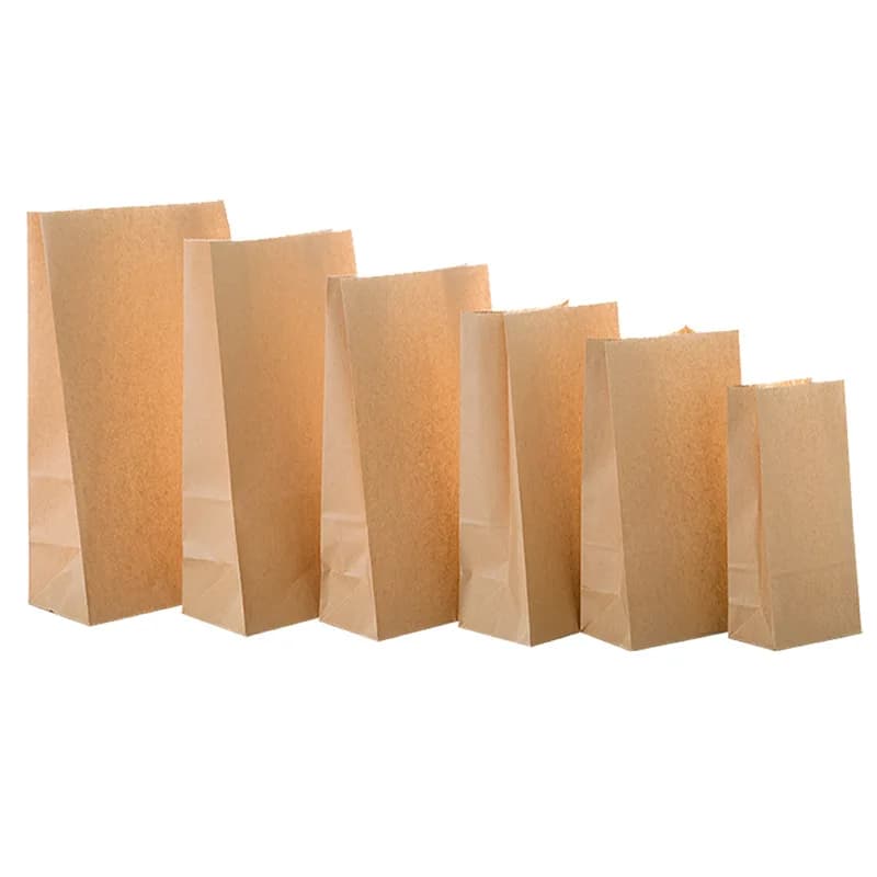 50/100 pièces sac en papier kraft sacs cadeaux emballage biscuit bonbons nourriture biscuit pain vu 