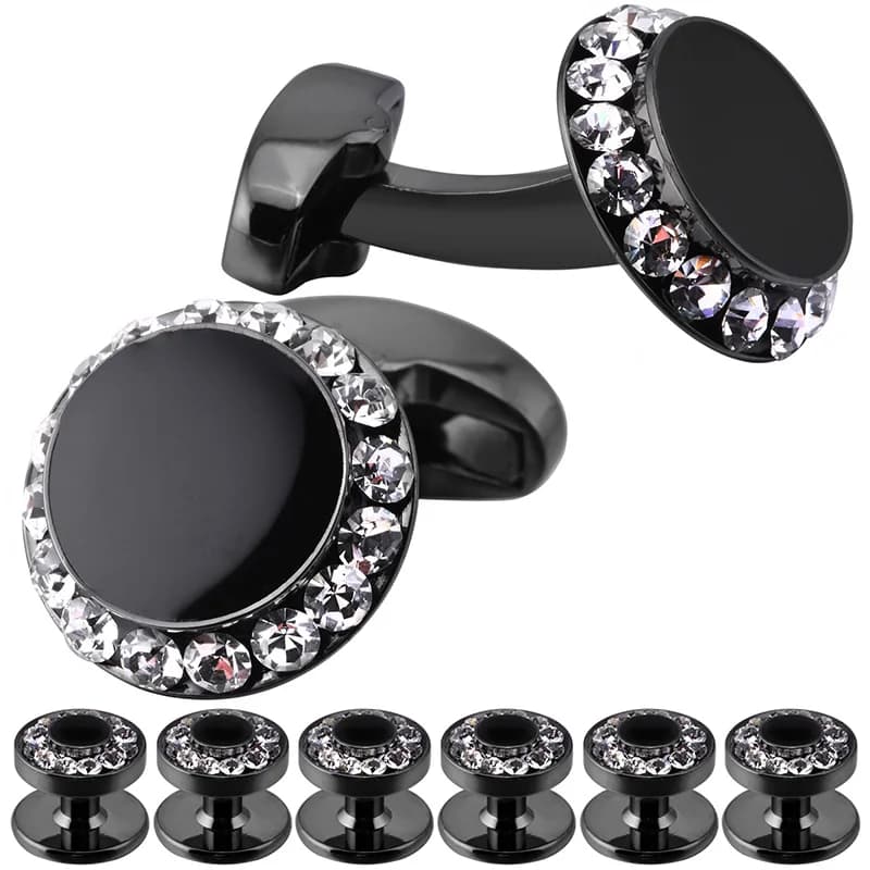 Ensemble de boutons de manchette et clous de luxe pour hommes, ensemble de boutons de manchette clas