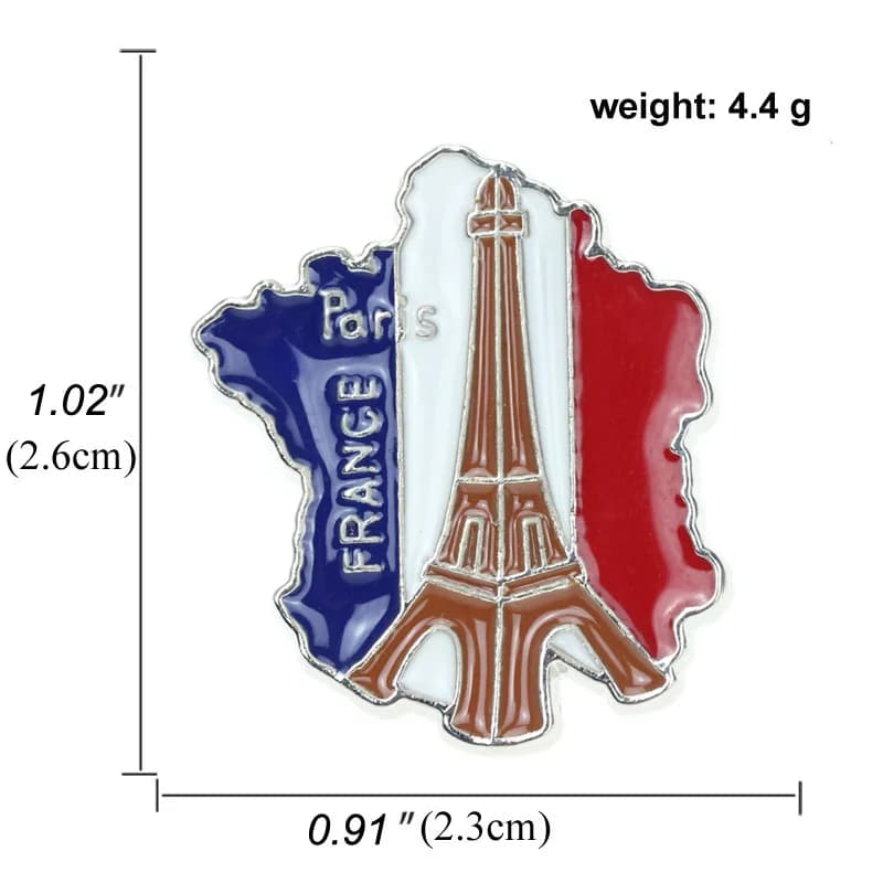 Broche tour Eiffel de Paris, drapeau de Style romantique français, épingles de placage en alliage, S