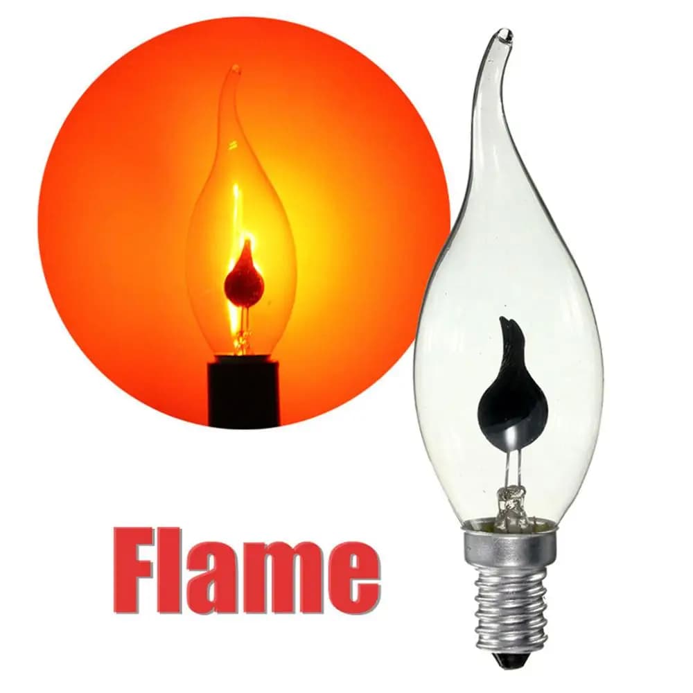 Bougie à pointe de flamme LED, simulation de feu naturel scintillant, E14/E27, 220V, 3W, ampoule à F