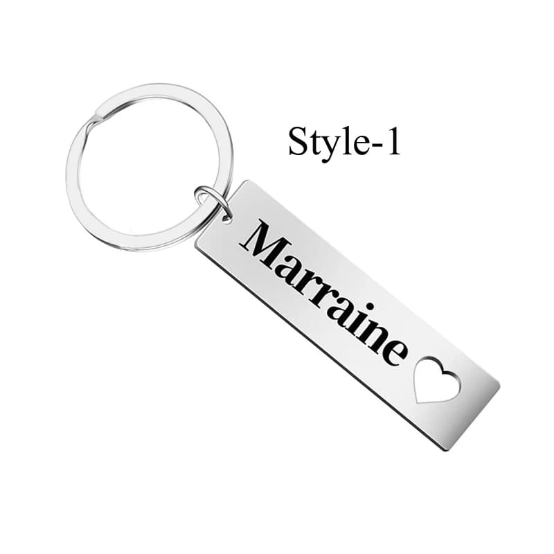 1 ou 2 pièces parrain cadeau marraine porte-clés personnalisé porte-clés Papa d'amour Tata d'amour L