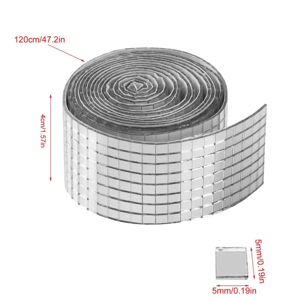 Tuiles mosaïques autocollantes 5x5mm, tuiles disco, tuiles mosaïques carrées miroir pour décoration