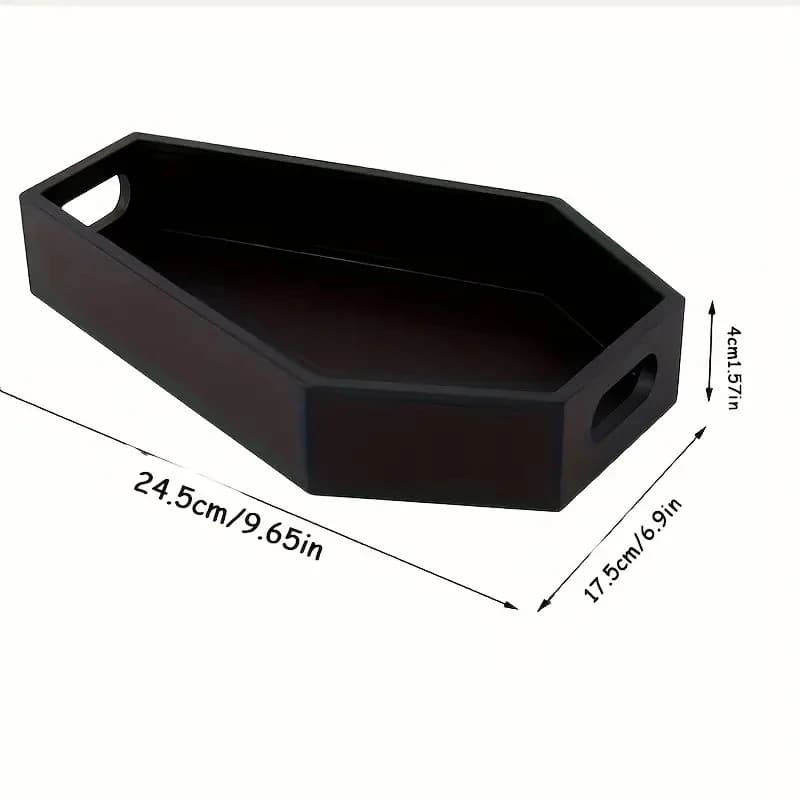 Boîte de rangement gothique en bois en forme de cercueil, plateau organisateur de maquillage de cerc