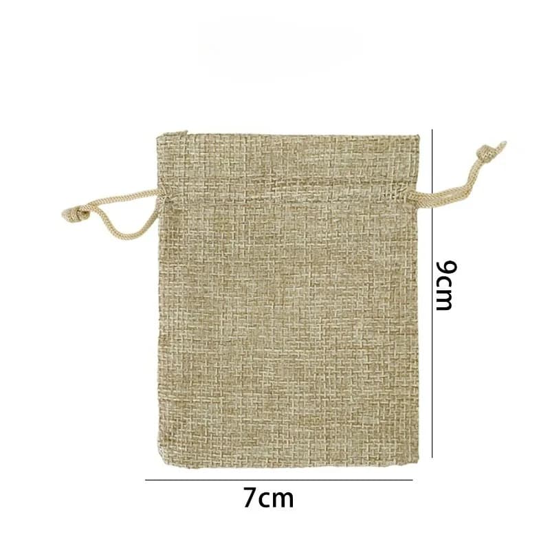 Sac de rangement en toile de jute de Noël, sacs à cordon en lin pour cadeaux, bonbons, collations, e