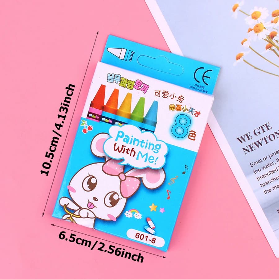 Crayons de couleur en boîte de 8.5cm, 8 pièces, Kits d'art de peinture pour enfants, Crayon de dessi