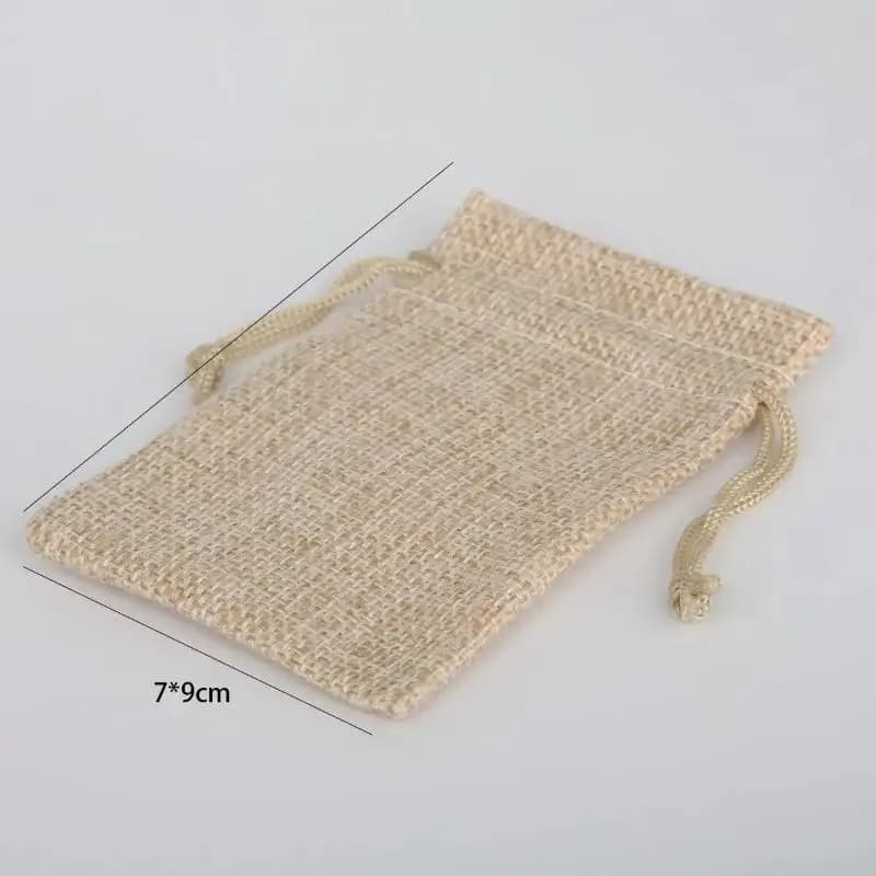 Sac cadeau de poche en coton et chanvre, 10 pièces, sac d'emballage cadeau pour la journée des enfan