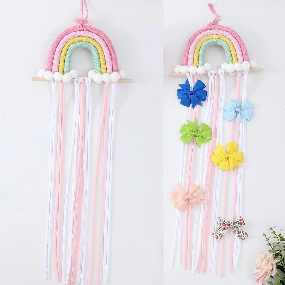 Support de rangement suspendu pour accessoires de cheveux, décoration murale, ceinture de rangement 