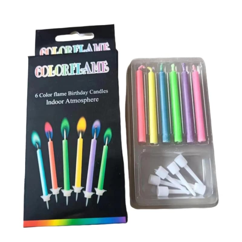 Bougies à flammes colorées, fournitures pour fêtes d'anniversaire, bougies de mariage, flammes de sé