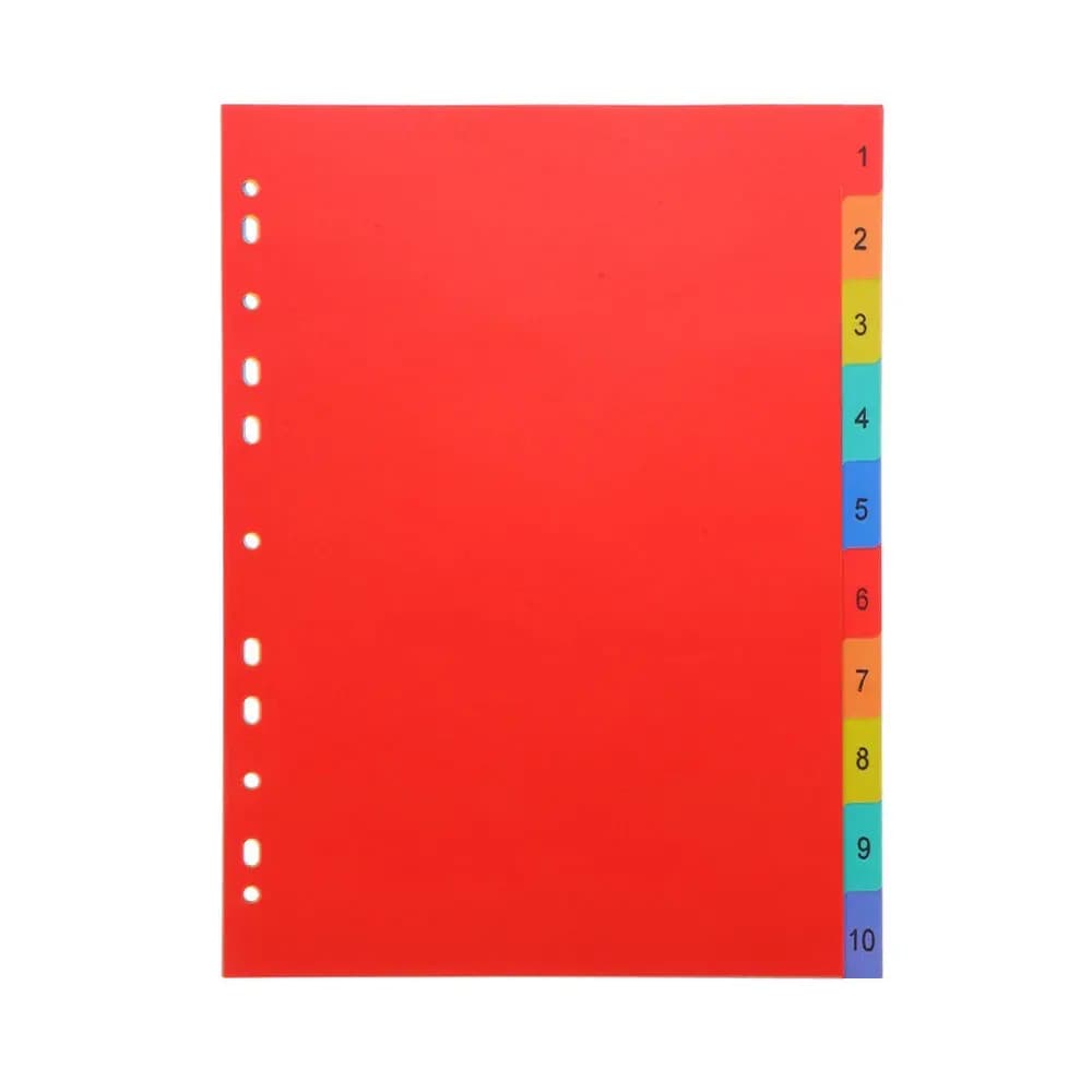 10/21 PCS Intercalaires pour classeur, numéros 1-10, intercalaires pour carnet avec étiquettes A-YZ,